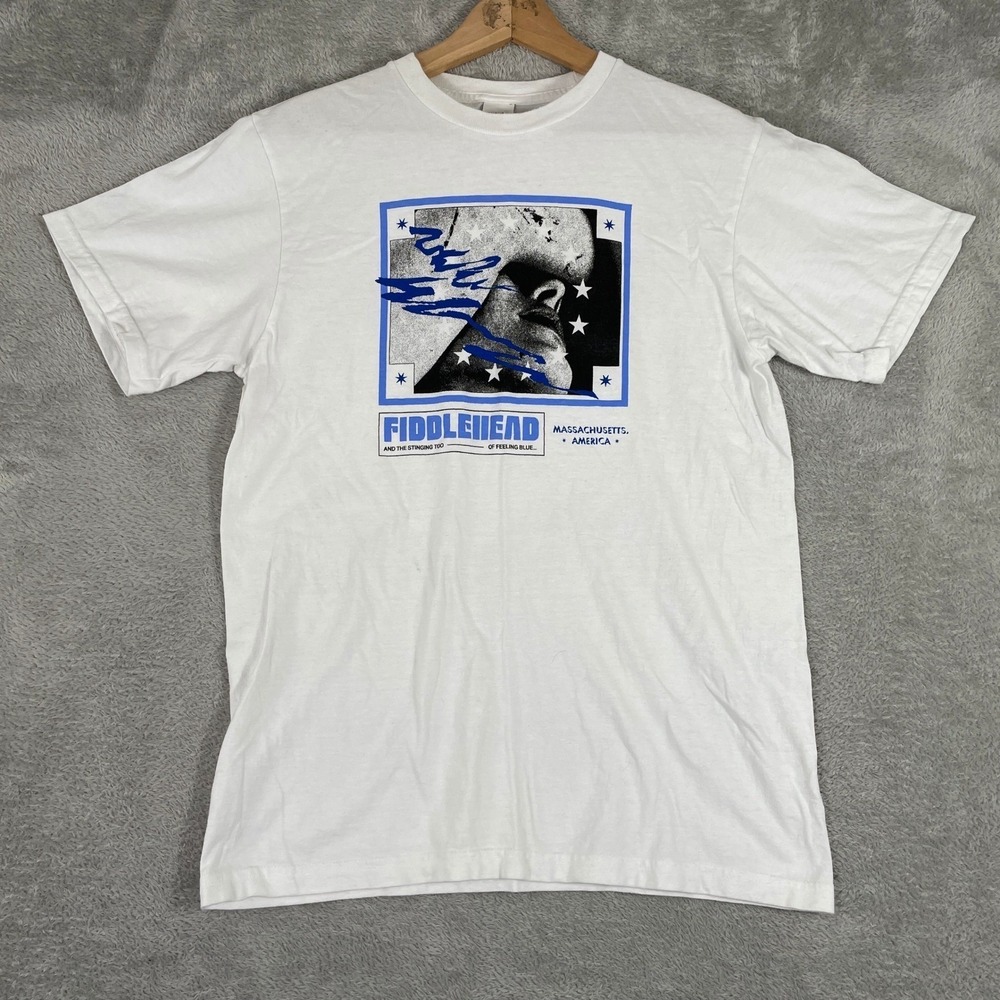Fiddlehead Shirt Mens Medium White Hardcore Punk Emo Indie Massachusetts Band